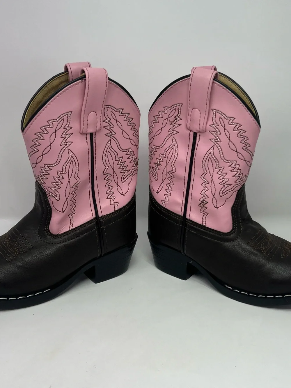 Smoky Mountain Monterey Girls 10.5 Western Boots Brown Pink Cowgirl Boot 1574C